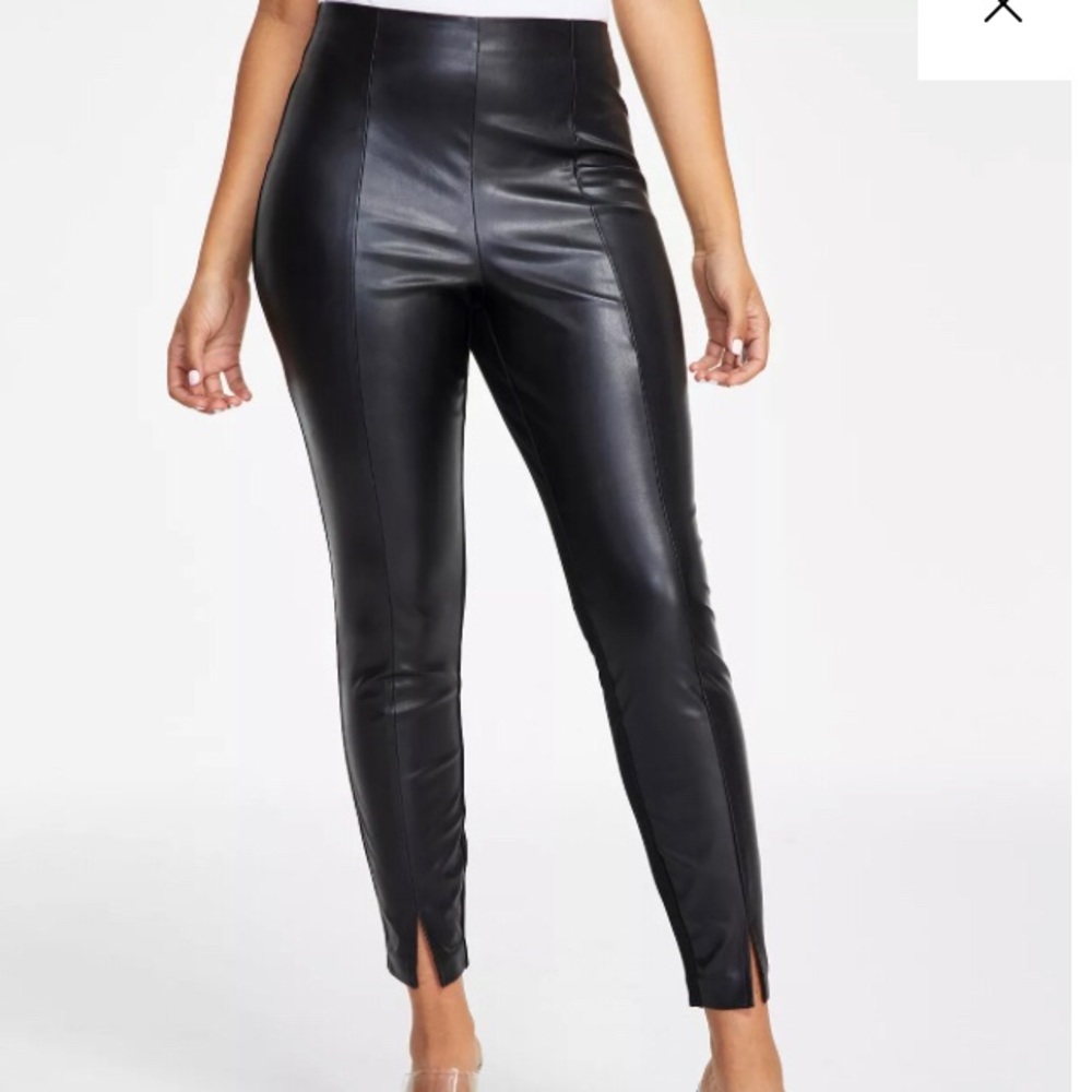 Bar III faux leather front pants. Size M. Worn once. Too big on me.